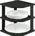 Cabinet Organizer Shelf - Bamboo Corner Rack for Kitchen Counter, Cabinet Space Saver for Plates, Dishes, Bowls, Bread Pantry, Bathroom Storage or Countertop Stand, Black-Ruum Studio Home