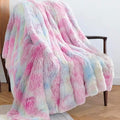 GONAAP Fuzzy Faux Fur Throw Blanket Tie-dye Rainbow Super Soft Cozy Plush Fuzzy Shaggy Blanket for Couch Sofa Bed (Tie-dye Rainbow, Throw(50"x60"))-Ruum Studio Home