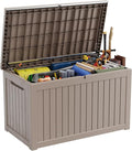 DRATO 230 Gallon Deck Box, Waterproof Resin Large Outdoor Storgae Box for Patio Furniture, Patio Cushions, Gardening Tools, Pool and Sports Supplies, Lockable-Ruum Studio Home