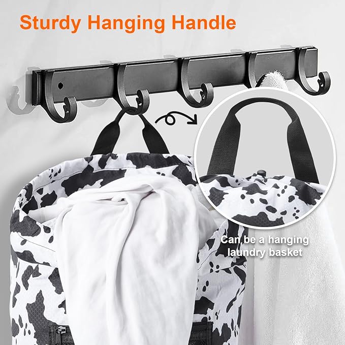 Femuar Laundry Bag Backpack Durable Laundry Bag with Shoulder Straps and Mesh Pockets Portable Laundry Dirty Clothes Hamper Bag for College Dorm (Cow Print)-Ruum Studio Home