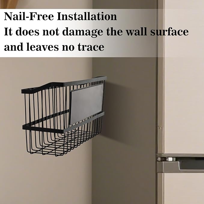 Magnetic Storage Basket, Large Magnetic Fridge Basket with Strong Magnet for Kitchen Laundry Room Office School Organization and Home Dryer Ball Storage, 14.96"x3.74"x5.91"-Ruum Studio Home