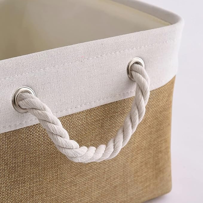 Storage Basket Fabric Sturdy Canvas Storage Bins Organizer with Handles for Clothes and Storage Foldable Storage Boxes Cubes-Ruum Studio Home