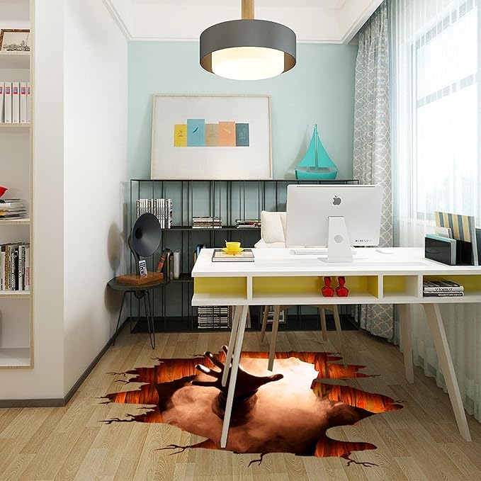 Scary Halloween Floor Decals 3D Stickers for Wall, Ghost Hand Scratching Art Decorations, Removable Vinyl Decor Posters for Bar Pub Spooky Party Supplies-Ruum Studio Home
