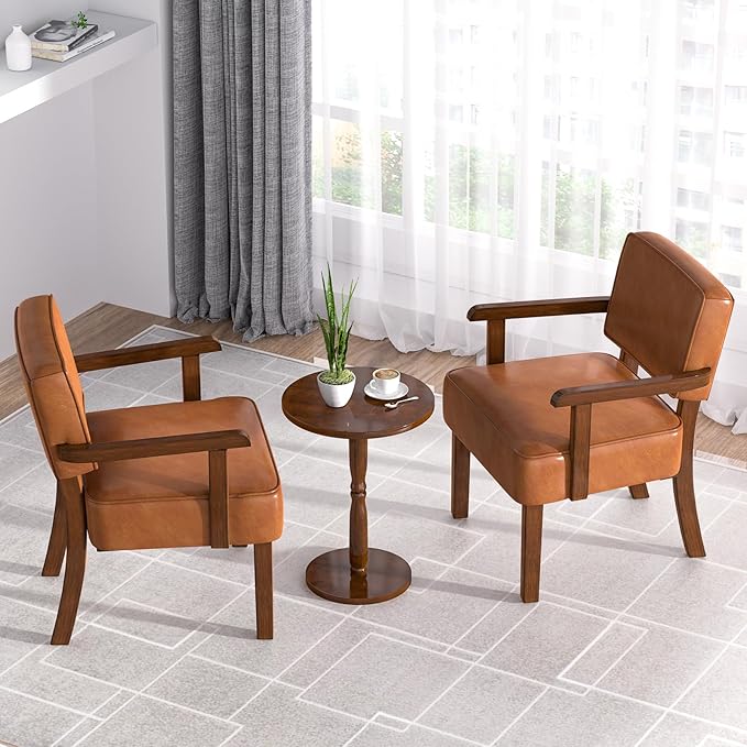 Accent Chair, PU Leather Living Room Chairs Oversize with Soft Seat and Armrests for Living Room Dinning Room Bedroom Reading Room Waiting Room-Ruum Studio Home