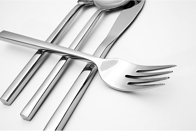 Fortessa Arezzo 18/10 Stainless Steel Flatware, 5 Piece Place Setting, Service for 1, Polished Stainless-Ruum Studio Home