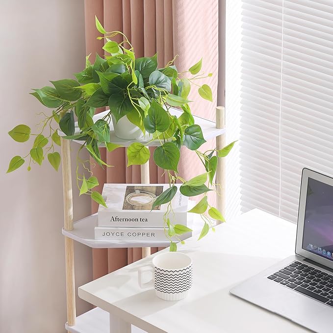 Tiita 1 Pack Fake Plants Artificial Scindapsus Aureus in Pots, Realistic Fake Greenery Potted Plants for Home Office Desk Window Sill Bathroom Bedroom Outdoor Indoor-Ruum Studio Home