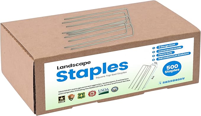Sandbaggy 500-Count 6-Inch Galvanized Landscape Staples - SOD Garden Stakes ~ Trusted by Farmers & Contractors Across The USA-Ruum Studio Home