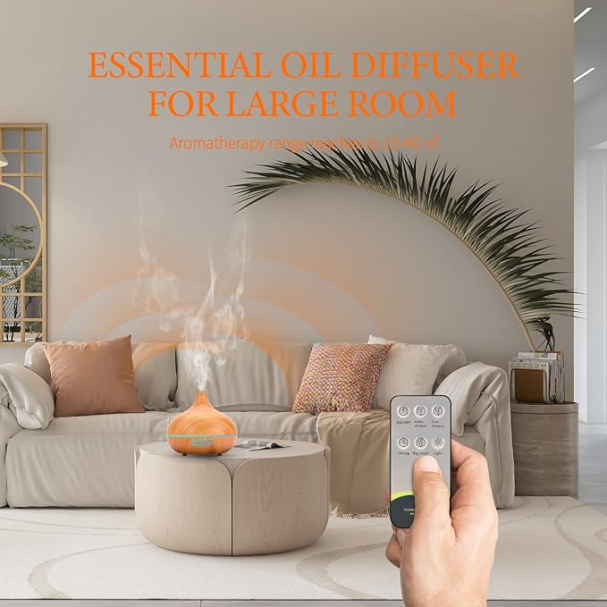 550 ML Aroma Diffiser with Essential Oils Set, Essential Oil Diffuser with Remote, Ultrasonic Technology Aromatherapy Diffusers Auto Shut-Off for Office, Home-Ruum Studio Home