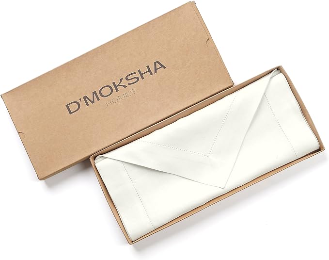 D'Moksha Homes Ivory Linen Table Runner 120 Inches Long - 100% Pure Linen Diamond Table Runner 14 x 120 Inch for Dining, Fall and Halloween - Machine Washable-Ruum Studio Home