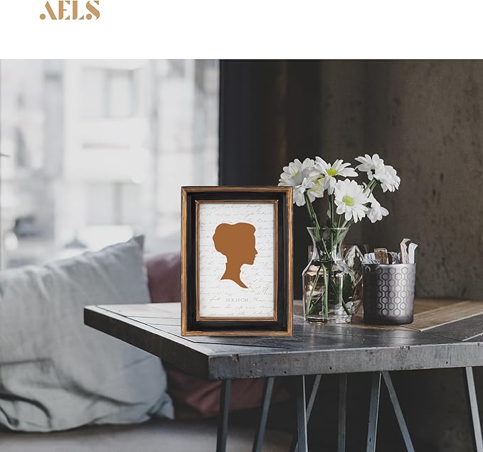 AELS 4x6 Inch Vintage Picture Frame, Elegant Luxury Antique Photo Frames with Glass Front, Photo Display, Tabletop Wall Hanging, Gift Ideas, Pearl Pattern-Ruum Studio Home