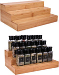Step Spice Rack Set Cabinet Shelf Spice Holder, 3-Tier Bamboo Spice Organizers for Cabinet/Pantry/Cupboard/Countertop, Step Display Rack for Toy Suitable for Home/Office, 2 Pack Step Rack-Ruum Studio Home