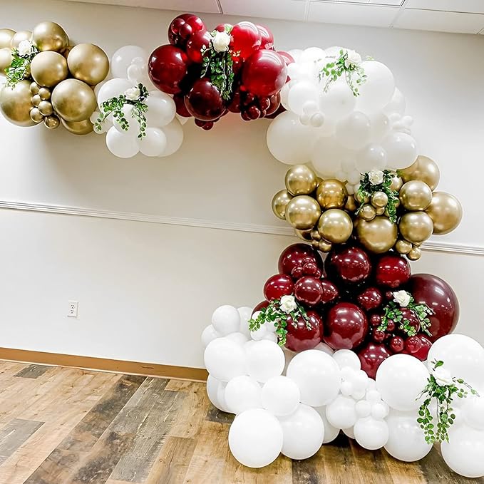 130pcs Burgundy Balloons Different Sizes 18" 12" 10" 5" Wine Red Balloons for Birthday Graduation Bride Baby Shower Wedding Decorations-Ruum Studio Home