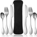 7 Pieces Bariatric Eating Portion Control Flatware Bariatric Management Silverware Serving Spoons Forks Knives Stainless Steel Weight Loss Utensils with Fabric Storage Bag-Ruum Studio Home