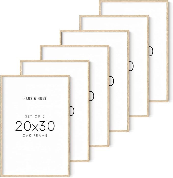 HAUS AND HUES 20x30 Picture Frames - Set of 6, Poster Frames, Gallery Wall Frame Set (Beige) - 20 x 30 Inches-Ruum Studio Home