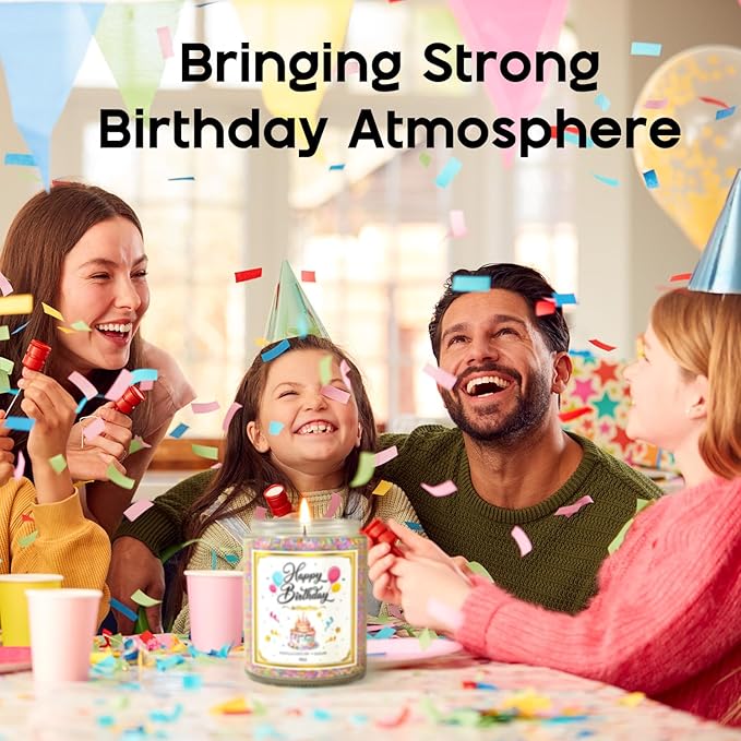 Birthday Candles - 9 oz Happy Birthday Candle with Vanilla Birthday Cake Scent, Gifts for Women & Men, Friendship Ideas-Ruum Studio Home