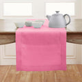 Solino Home Linen Flamingo Pink Table Runner 132 Inches Long - 100% Pure Linen Extra Long Table Runner 14 x 132 Inch for Halloween - Classic Hemstitch-Ruum Studio Home