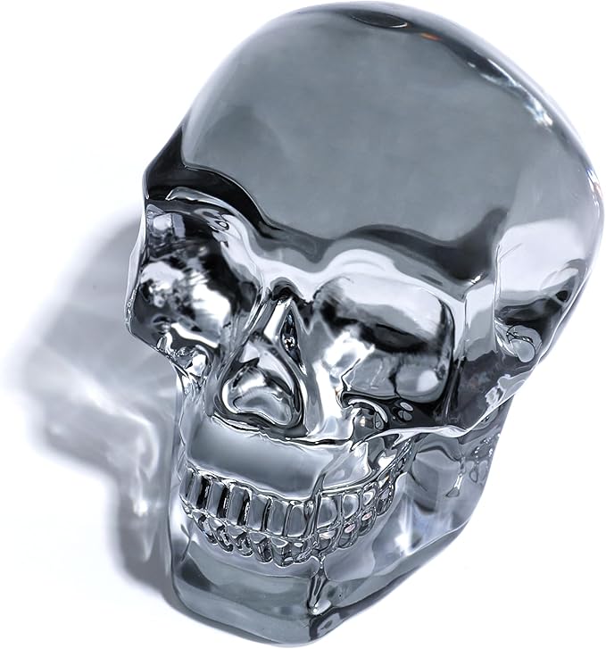 Model Statue for Home Décor Crystal Skull Decorative Figurine Gifts for Women Husbands Halloween Head Figurine Decoration Gift (Silver Skull)-Ruum Studio Home