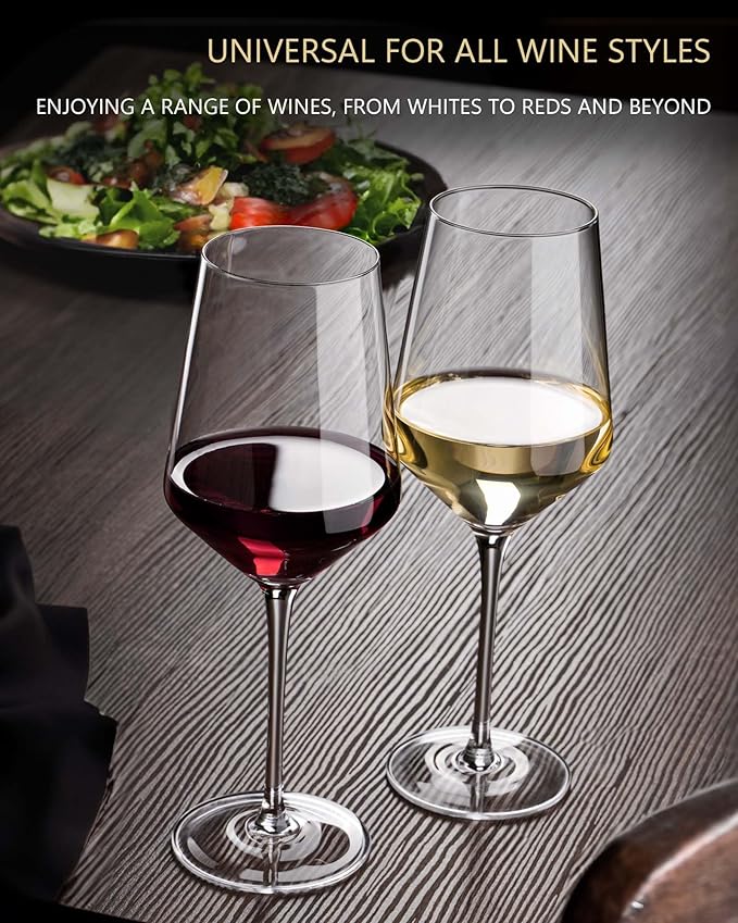 JBHO 17 oz Lead-Free Wine Glasses Set of 4, Hand Blown Durable Crystal Wine Glasses for Daily Use and Hosting Guests, Thin Rim for Serving Red and White Wine, Gift packing for any occasion-Ruum Studio Home