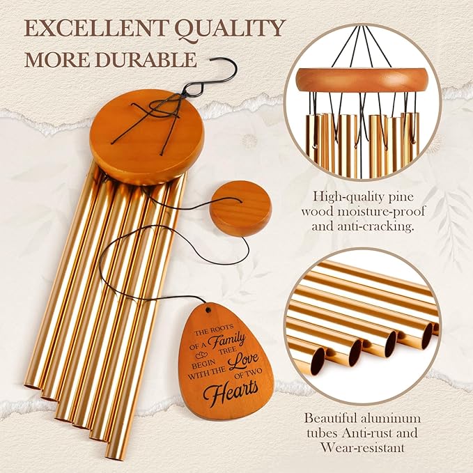 50th Wedding Anniversary Wind Chime, Happy 50th Anniversary Romantic Gifts for Couple, Parents, Wife, Husband, Friends, Golden Anniversarys Keepsake Gifts Ideas-Ruum Studio Home