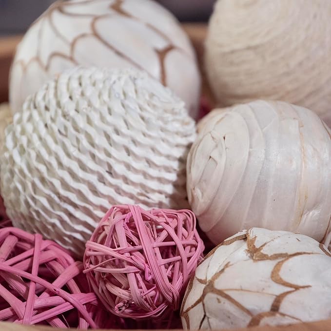 ANDALUCA Pink Decorative Balls Bowl Filler Orbs Home Decoration (Pink)-Ruum Studio Home