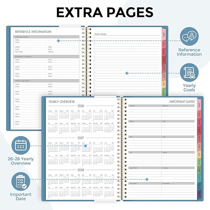 Planner 2026, 8.5" x 11" Monthly & Weekly Planner with Tabs, JAN - DEC 2026, Goal Setting & Time Management Organizer for Professionals & Students-Ruum Studio Home