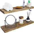 BGMG 30 inch Distressed Walnut Floating Shelves for Wall,High End Solid Real Wood 30 in Floating Shelf,Rustic Wooden Wall Mount Shelves Set of 2,Heavy Duty Bracket,30x6.7x1.25 inch-Ruum Studio Home