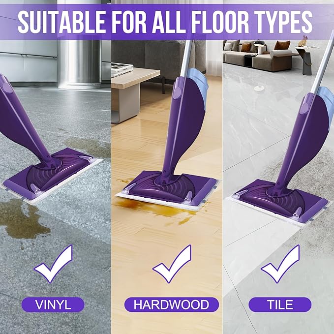 Mopping Pad Refill for Wet Jet Mop, Disposable Multi Surface Wetjet Hardwood Floor Cleaner Spray Mop Pads Refills, Thickness & Absorbent (120)-Ruum Studio Home