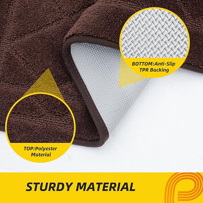 JSEI Dirt Trapper Door Mat 24"x36", Non-Slip Washable Entryway Mats, Dog Door Mat, Stain Resistant and Absorbent Floor Mats, Low Profile Welcome Mat for Front Back Door, Brown-Ruum Studio Home