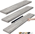 Sorbus Floating Shelves for Wall - 35 Inch Long Bathroom Shelves, Wall Decor for Bedroom, Kitchen, Living Room & Book Storage - Mounted Floating Shelf with Invisible Brackets (Gray, 3 Pack)-Ruum Studio Home