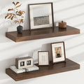 Floating Shelves for Wall, USA-Sourced Walnut Wood 24 Inch Wall Shelves Set of 2, Natural Wooden Wall Mounted Picture Ledge Shelf, Nursery Book Storage Shelf Kids Bookshelf, Display Shelf for Bathroom-Ruum Studio Home