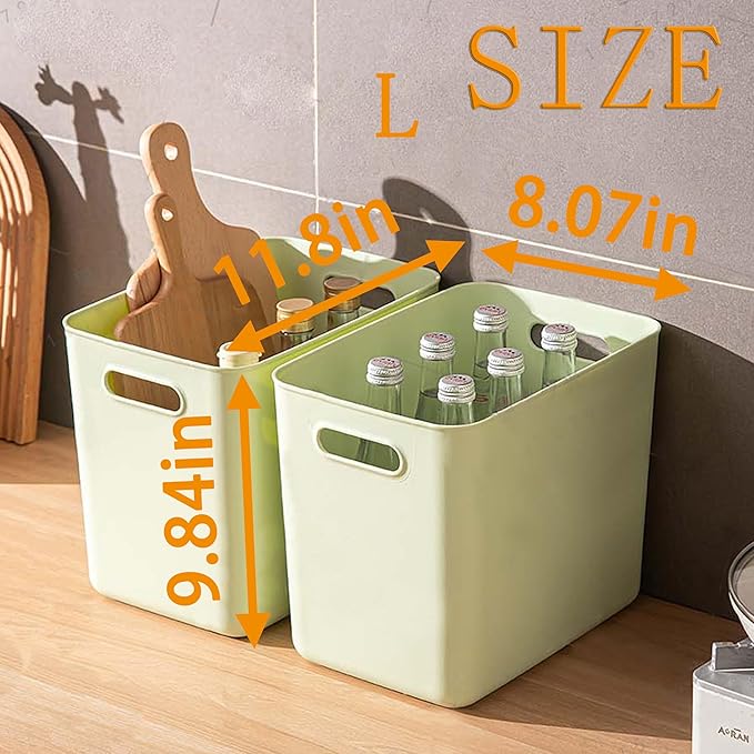 5 pack large plastic White storage bins Baskets, Toy Box Chest with Lids and Handle，Organizer Containers for Baby，Kids,snacks,Nursery，Shelves，Playroom, Bedroom，Office,Closet，home-Ruum Studio Home