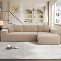 104" Cloud Sectional Couches for Living Room,L Shaped Boneless Couch in A Box,Sleeper Sofa with Comfy Chaise No Assembly Required,Camel-Ruum Studio Home