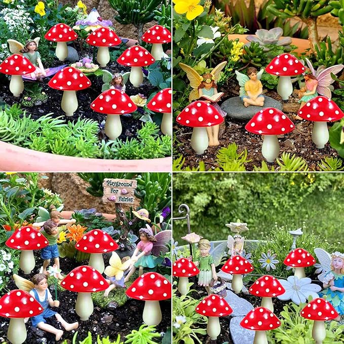 8-Pack Red Solar Mushroom Lamp, 8 Modes, Outdoor Waterproof, for Garden Decor, Christmas, Halloween, Yard, Lawn-Ruum Studio Home