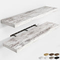 RICHFOCUS 48Inch Floating Shelves for Wall 2 Pack Shelves for Bedroom|Kitchen|Bathroom Wall Mounted Rustic Distressed Wood Floating Shelf with Invisible Brackets for Books|Storage|Decor, Rustic-Ruum Studio Home