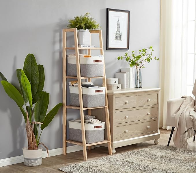 DECOMOMO Storage Baskets for Shelves - Fabric Closet Organizers and Storage Bins, Perfect Baskets for Organizing Closet Toys Nursery (Grey and White, XL - 3 Pack)-Ruum Studio Home