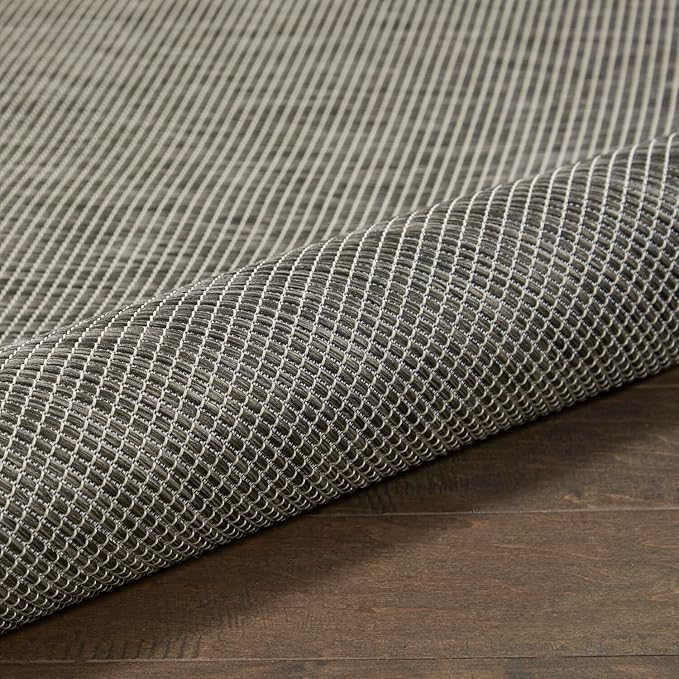 Nourison Positano Indoor-Outdoor Charcoal 6' x 9' Area Rug, Easy Cleaning, Non Shedding, Bed Room, Living Room, Dining Room, Backyard, Deck, Patio (6x9)-Ruum Studio Home