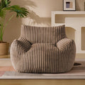 Giant Plush Bean Bag Chair for Adults with Armrests - Oversized Comfy Khaki Beanbag Lounge Lazy Floor Sofa Chair for Living Room, Bedroom & Dorm, Cozy Fluffy Single Cloud Mini Couch-Ruum Studio Home