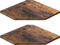 Corner Shelf Wall Mount, Floating Corner Shelves, Set of 2 Corner Wall Shelf Organizer, Rustic Wood Wall Storage Display Shelves for Living Room Bedroom Bathroom Kitchen, Rustic Brown-Ruum Studio Home