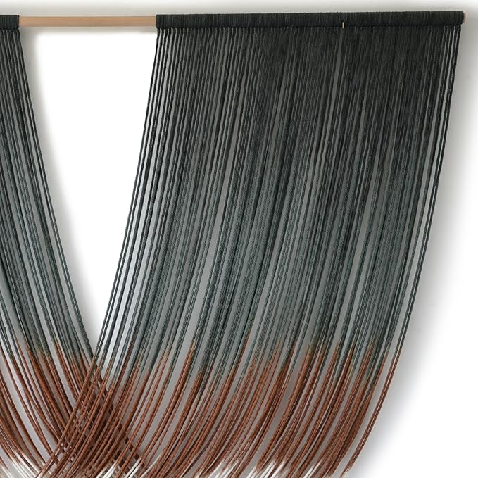 Macrame Wall Hanging Dip-Dye Green Boho Wall Decor Chic Fiber Yarn Wall Art Craftsmanship Bedroom Livingroom Nursery Apartment Home Decor 57" W x 35" L-Ruum Studio Home