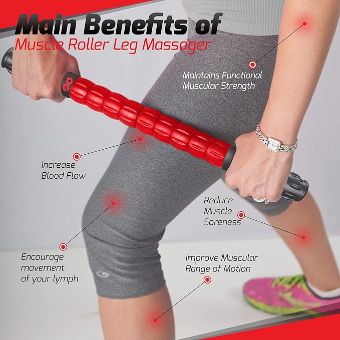 Physix Gear Roller Stick - Muscle Roller Massage Stick for Legs, The Stick Massage Roller for Deep Tissue Massaging Stick for Athletes, Physical Therapy Muscle Roller, Recovery Stick Roller-Ruum Studio Home