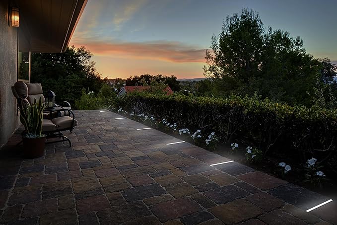 LUMENGY Paver Light Slim 0.5x8 Inch Glare-Free Brick Lighting for Pavers, Walls, Driveway, Pathway & Garden, 5000K 12V Waterproof, Drive-Over Rated-Ruum Studio Home