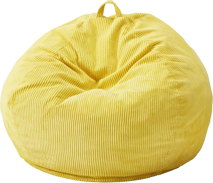 Hobestluk 4.5FT Bean Bag Chair Giant Bean Bag Chair with Filler Included Adult Bean Bag Chairs with Removable Cover for Bedroom Living Room - (Jumbo, Yellow)-Ruum Studio Home