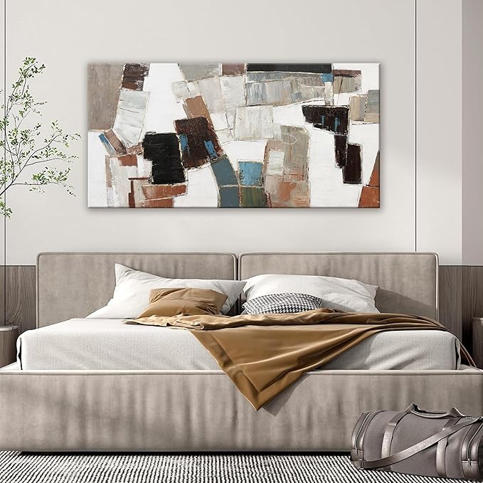 Dimpaga Abstract Canvas Wall Art Modern Wall Art Decor Pictures Wall Decor Minimalist Geometric Line Artwork for Walls Textured Wall Art Prints 20"X40" For Room Living Room Bedroom Office Wall Decor-Ruum Studio Home