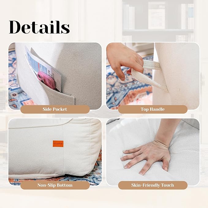 Bean Bag Chair with Filler, Bean Bag Sofa Chair with Tufted Soft Armrests Plush Lazy Sofa Comfy Chair,Large BeanBag Chair for Adults in Livingroom, Bedroom-Ruum Studio Home