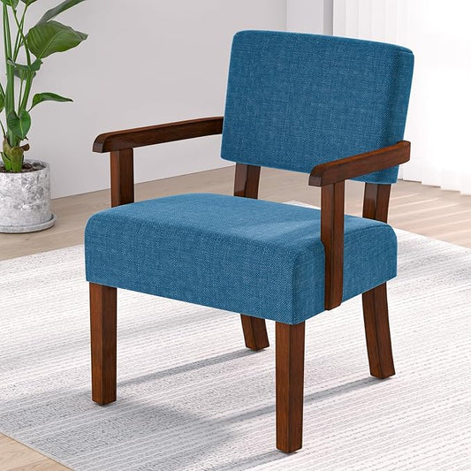 Accent Chair with Wood Frame, Arm Chairs Oversize with Soft Seat and Armrests for Living, Dining, Bed, Reading, and Waiting Rooms-Ruum Studio Home
