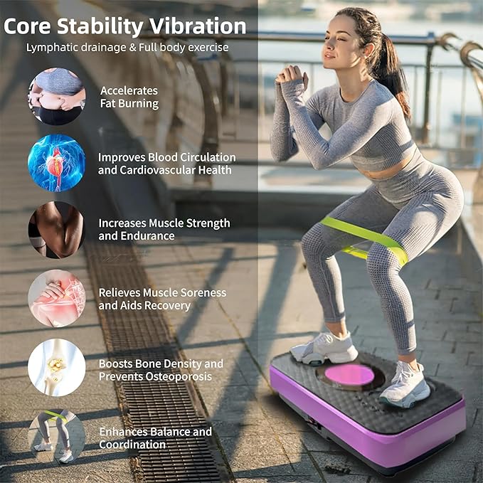 Vibration Plate Fitness Platform Whole Body Exercise Machine with 120 Speed Levels, Lymphatic Drainage, Fat Burning, and Weight Loss, Perfect for Women, Men, and Home Gym Exercise-Ruum Studio Home