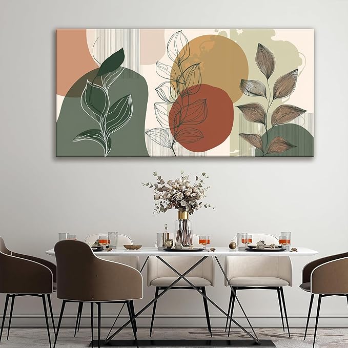 Tsomzxng Large Abstract Boho Wall Art For Living Room Century Modern Canvas Art Wall Decor Picture Painting Aesthetics Botanical Abstract Art Prints Bedroom Office Wall Hanging Decor 29x58 In-Ruum Studio Home