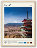 HesenDot Natural OAK Wood Framed Mount Fuji Wall Art, 12x16in Japanese Natural Scenery Canvas Wall Print, Classic Urban Landmark Wall Decor for Living Room, Bedroom,Office Gallery Set of 1-Ruum Studio Home