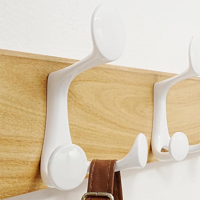 SKOLOO 24-Inch Natural Wood Coat Rack Wall Mount with 5 Triple Hooks - Ideal for Family Entrances, Classrooms, and Pet Supplies Storage - Perfect Coat Hooks for Wall-Ruum Studio Home
