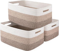 Large Storage Basket for Organizing, Woven Rope Basket for Shelves, Closet Organizer Bins for Clothes, Blanket, Toys, Baby Nursery Storage, 17.7" x 13" x 7.87", 3 Packs Gradient Yellow-Ruum Studio Home